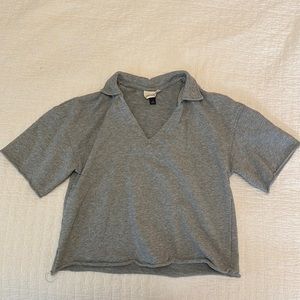 Target grey vneck cropped top size xs